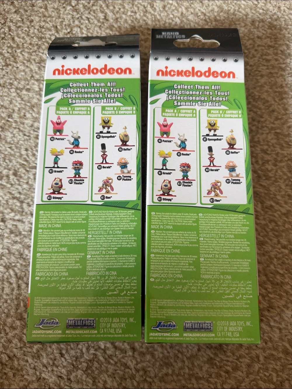 🪀 Jada Nickelodeon Nano Metalfigs Lot of 8 Rugrats Hey Arnold Ren Stimpy Rocko